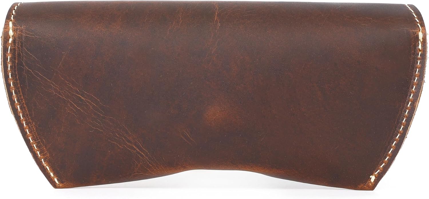 Sunglasses Case Genuine Eyeglass Holder Reading Glasses Protector Vintage Eyewear Storage for Men and Women