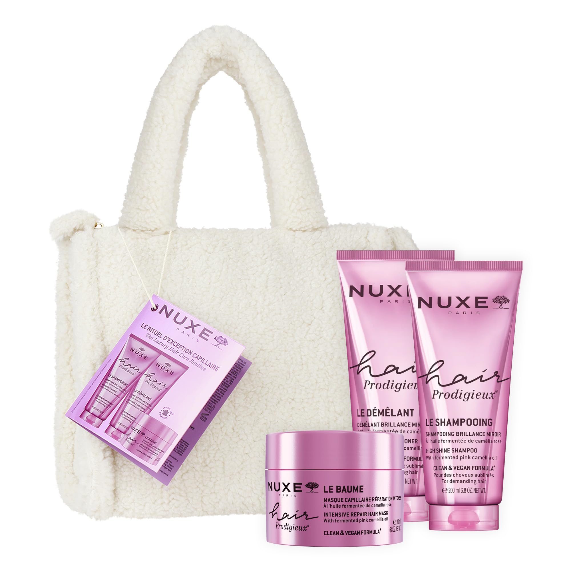 Nuxe The Luxury Hair Care Gift Set (Valor de £70) – Máscara de reparación intensiva para el cabello de 200 ml, champú y acondicionador de alto brillo de 200 ml – Trío de reparación nutritiva para un