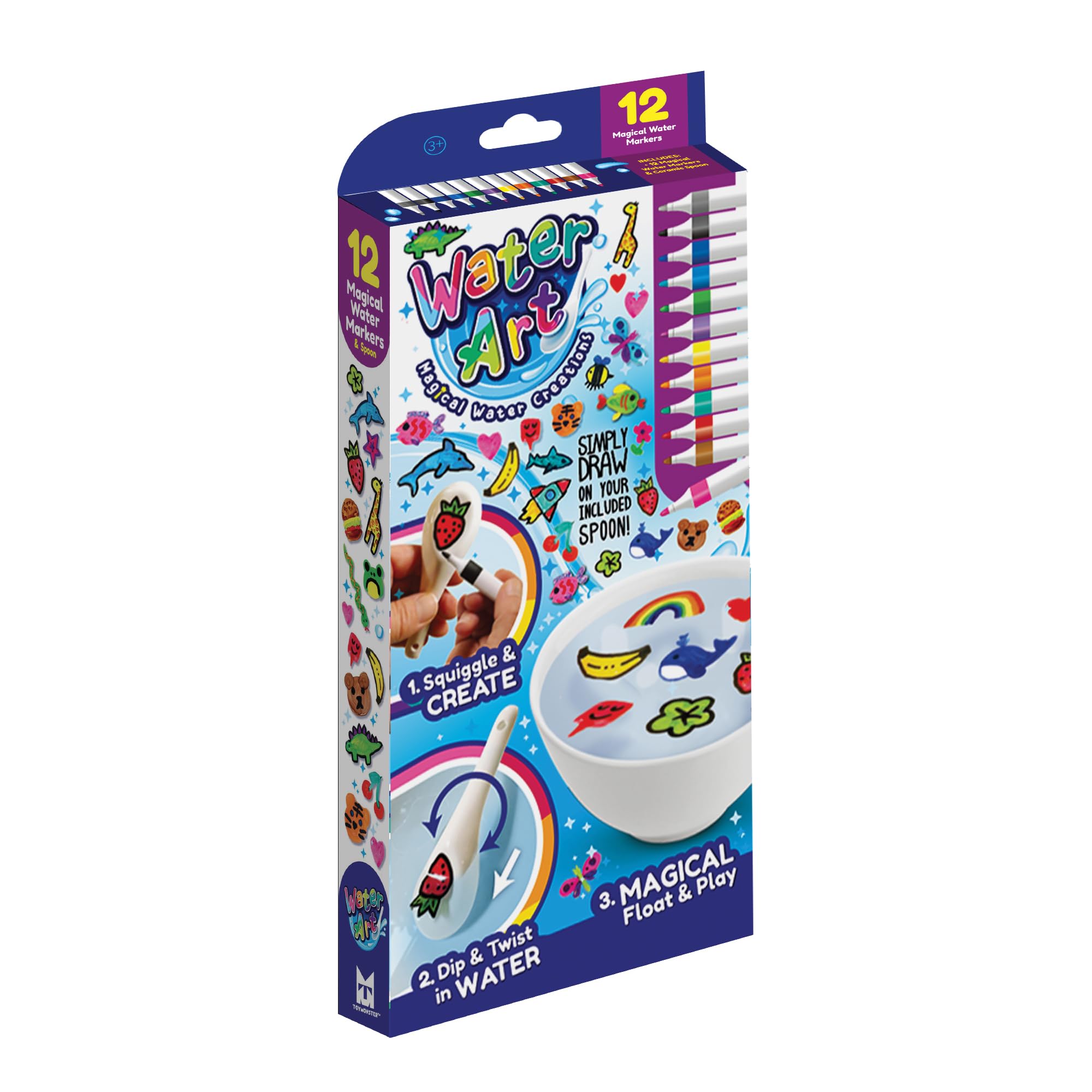 Water Art 12 Pack Magical Water Marker Pens & Ceramic Spoon – DIY Water Creations Kit for Kids, Fun Arts & Crafts Activity Set for Creative Water Art Magin Water Painting