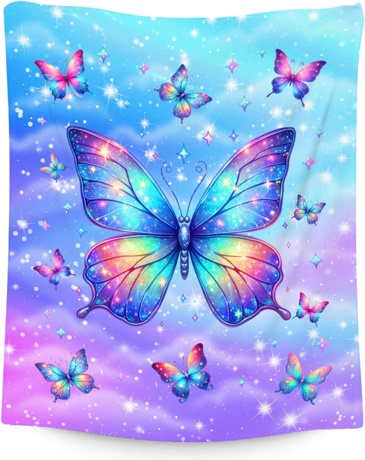 Kids Blanket - Butterfly Gifts for Girls - 30x40 Inches Soft Flannel Cute Throws for Office, Sofa Room Decor