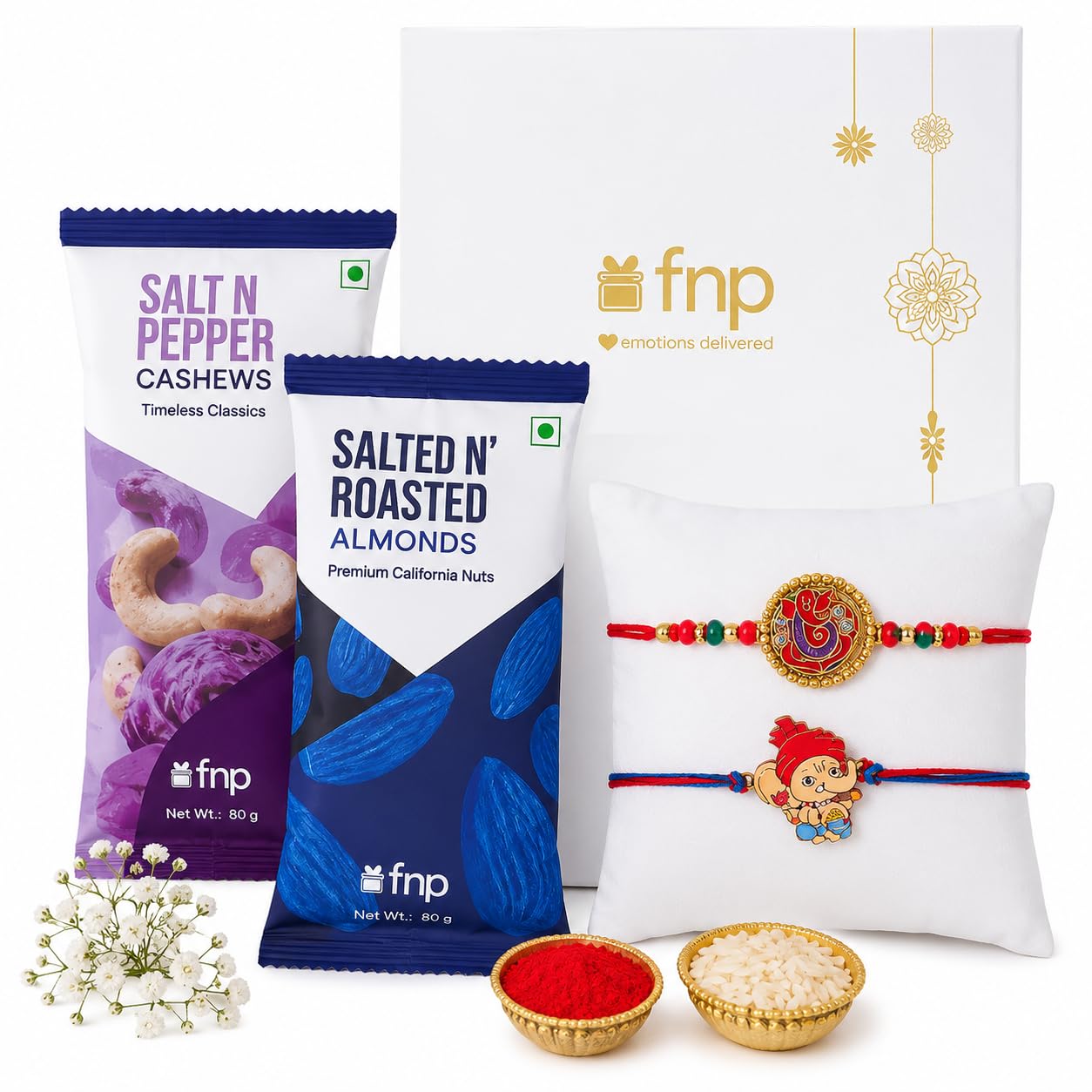 fnp Bal Ganesha & Ganesha Rakhi with Roasted Almonds & Salt Pepper Cashews Premium Raksha Bandhan Gift Hamper for Brother-image-19