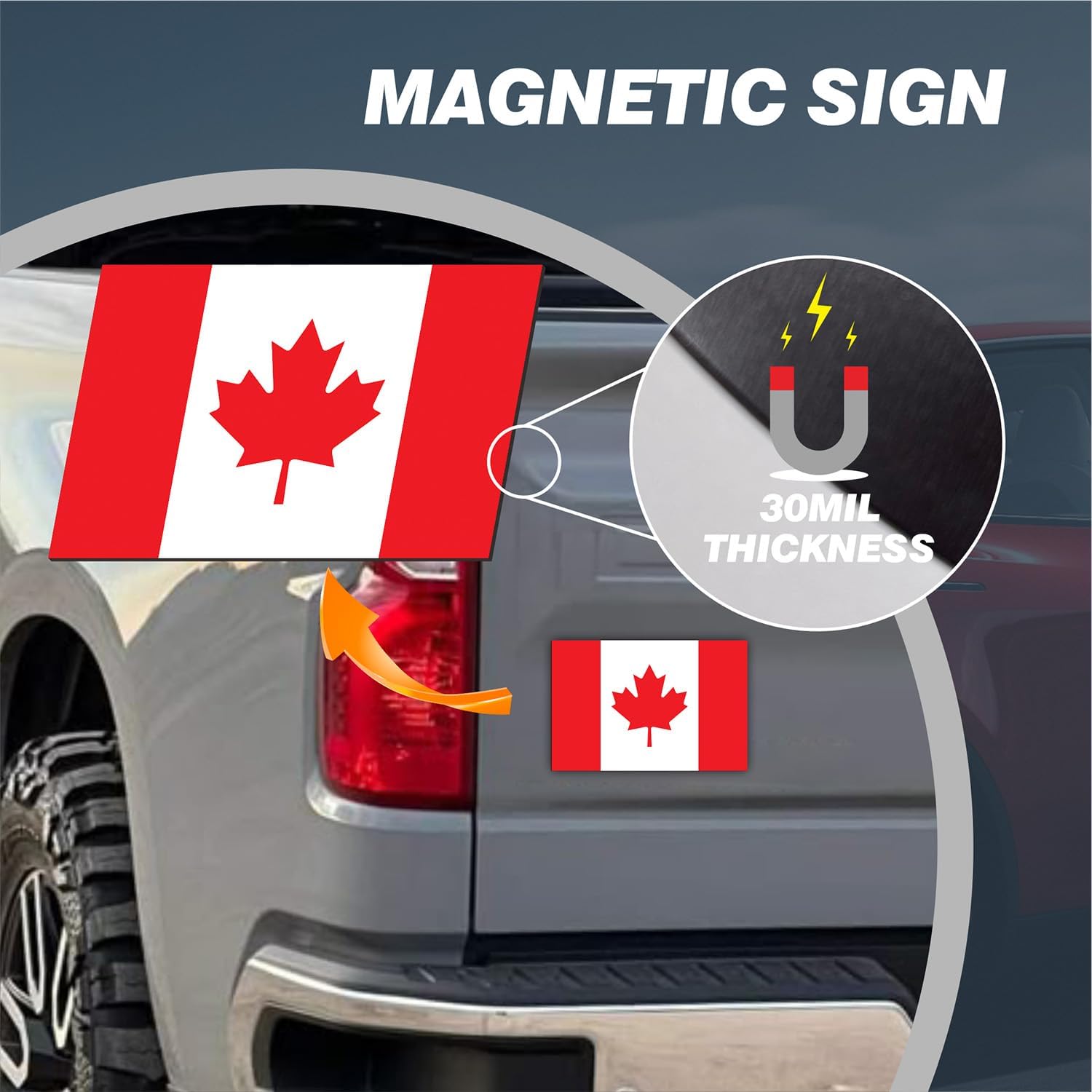 Canadian Flag Car Magnet 2-Pack 4"x6" - Canada Vinyl Red & White National Pride Decoration | UV Resistant Automotive Sticker for Truck/SUV/Vocho Classic Cars image 5
