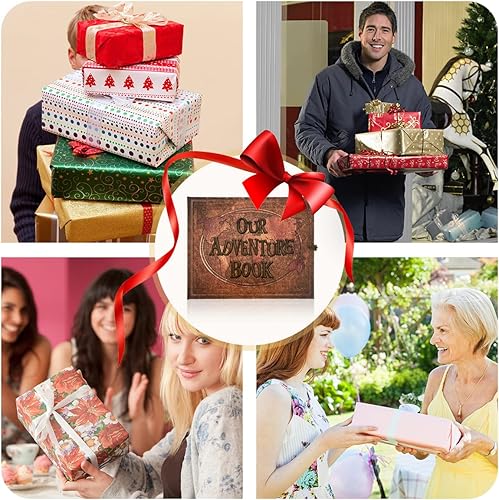 Miniatura 9 de Libro de Aventuras Álbum de Recortes Diario de Viaje Libro de Fotos con Cubierta de Letras en Relieve - Álbum de Fotos de Memoria Grande DIY Hecho a