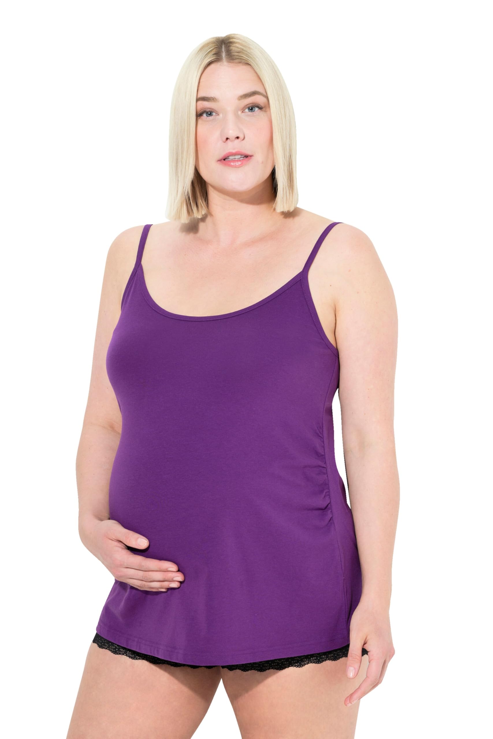 Ulla Popken Umstandsmode Damen große Größen Übergrößen Plus Size Top, Still-Funktion, Rundhals, Biobaumwolle, GOTS 800388