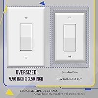 Vista 2 de ENERLITES Interruptor de luz decorativo o placa de pared para toma de receptáculo, sobre-tamaño de 1 banda 5.5" x 3.5", policarbonato termoplástico