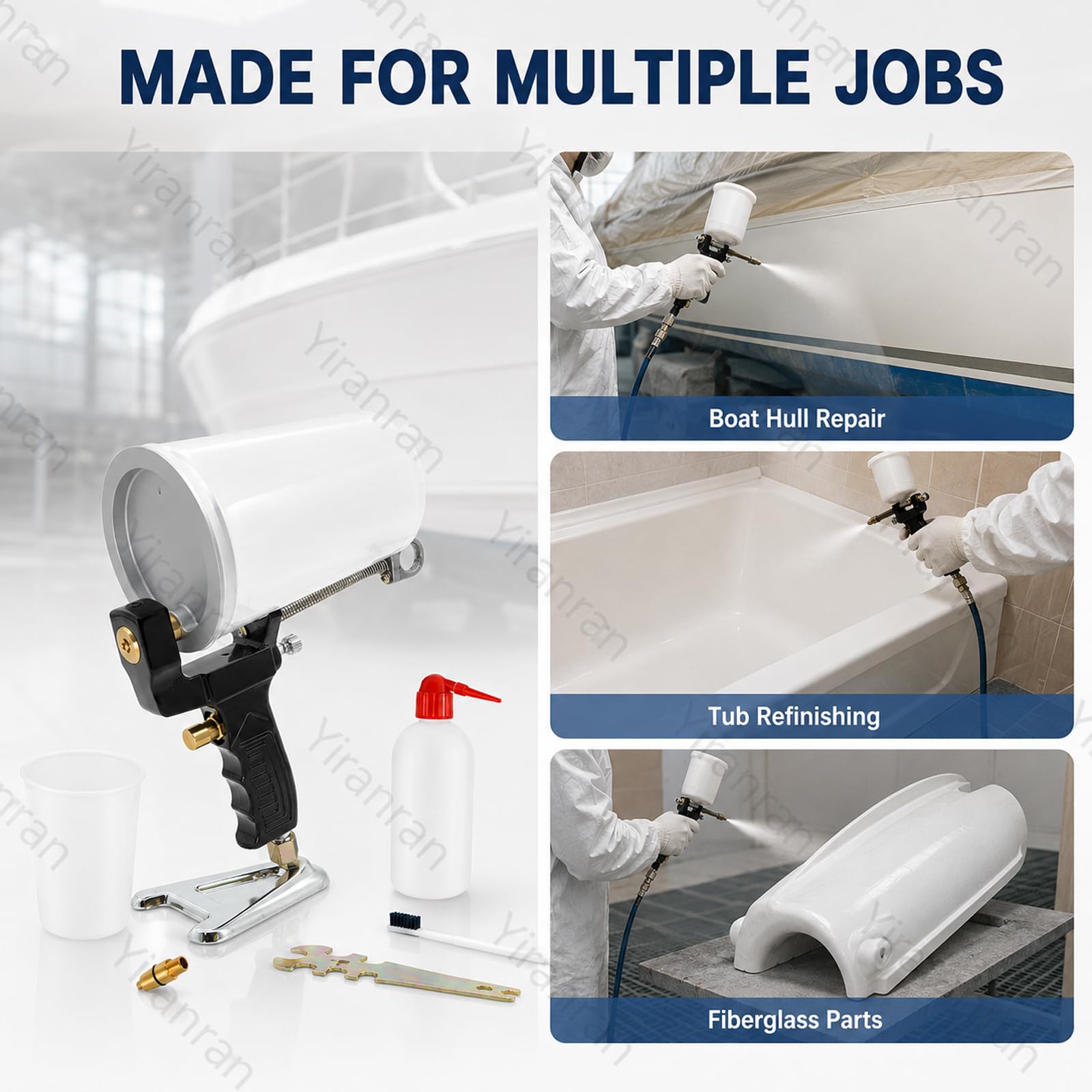 Gelcoat-Spritzpistole (Dump-Gun), Profi-Becherpistole, 4 mm Düsen, luftbetriebenes Spritzwerkzeug für Gelcoat & Harz, 0,4–0,5 MPa Luftdruck – für Gelcoat, Harz & Glasfaser