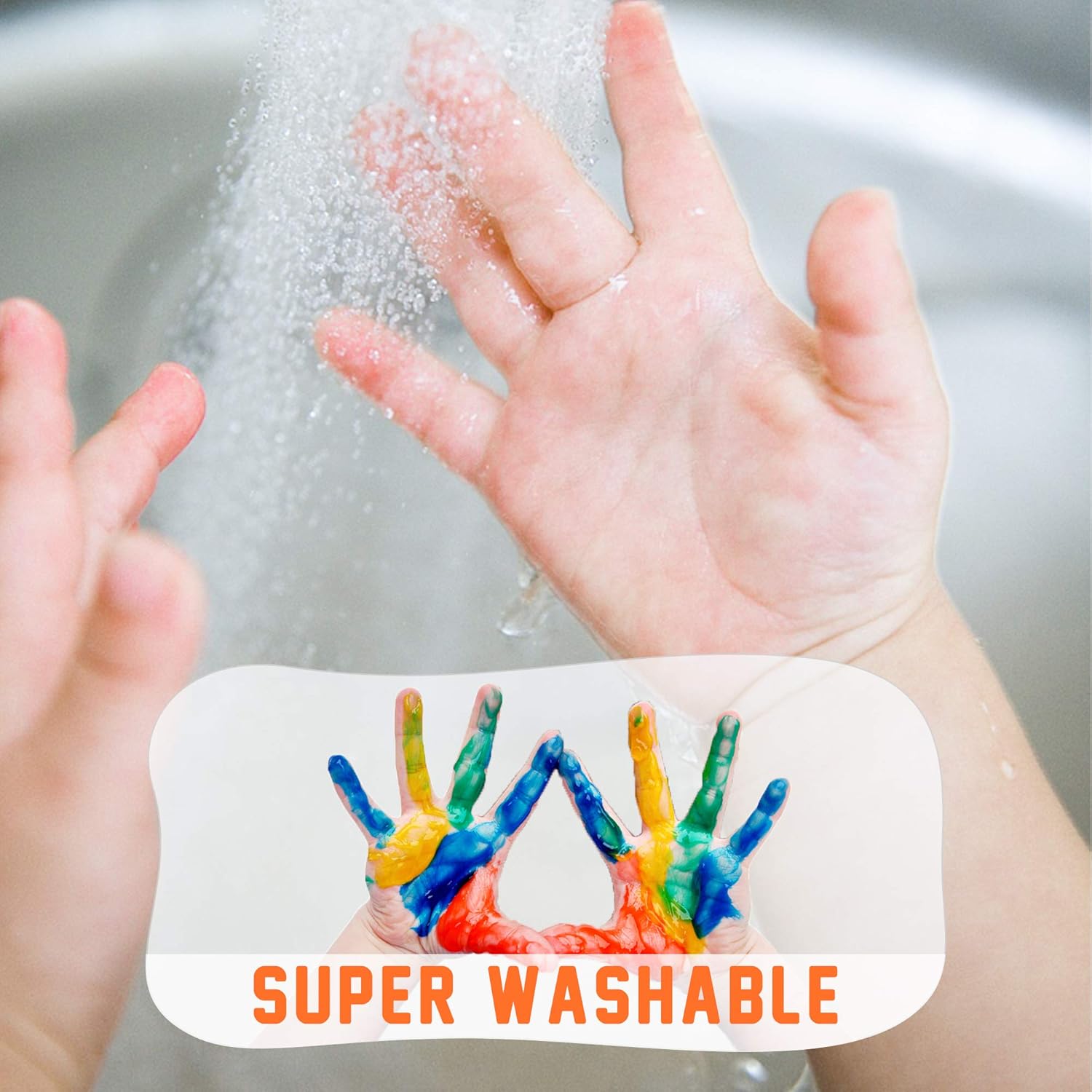 Jar Melo Finger Paint for Toddlers;Washable, Non Toxic,Kids Bath Paint Set, Safe Art Painting Supplies Gift for Kids,Babies, Assorted Colors (10 Colors) : Toys & Games
