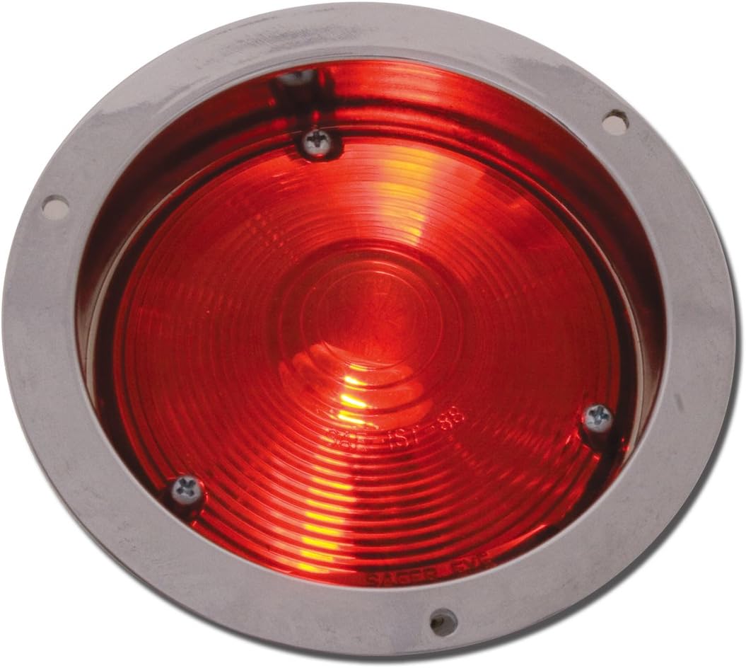 Grand General 80370 Clear Die Cast Flange Mount Red Light, 1 Pack