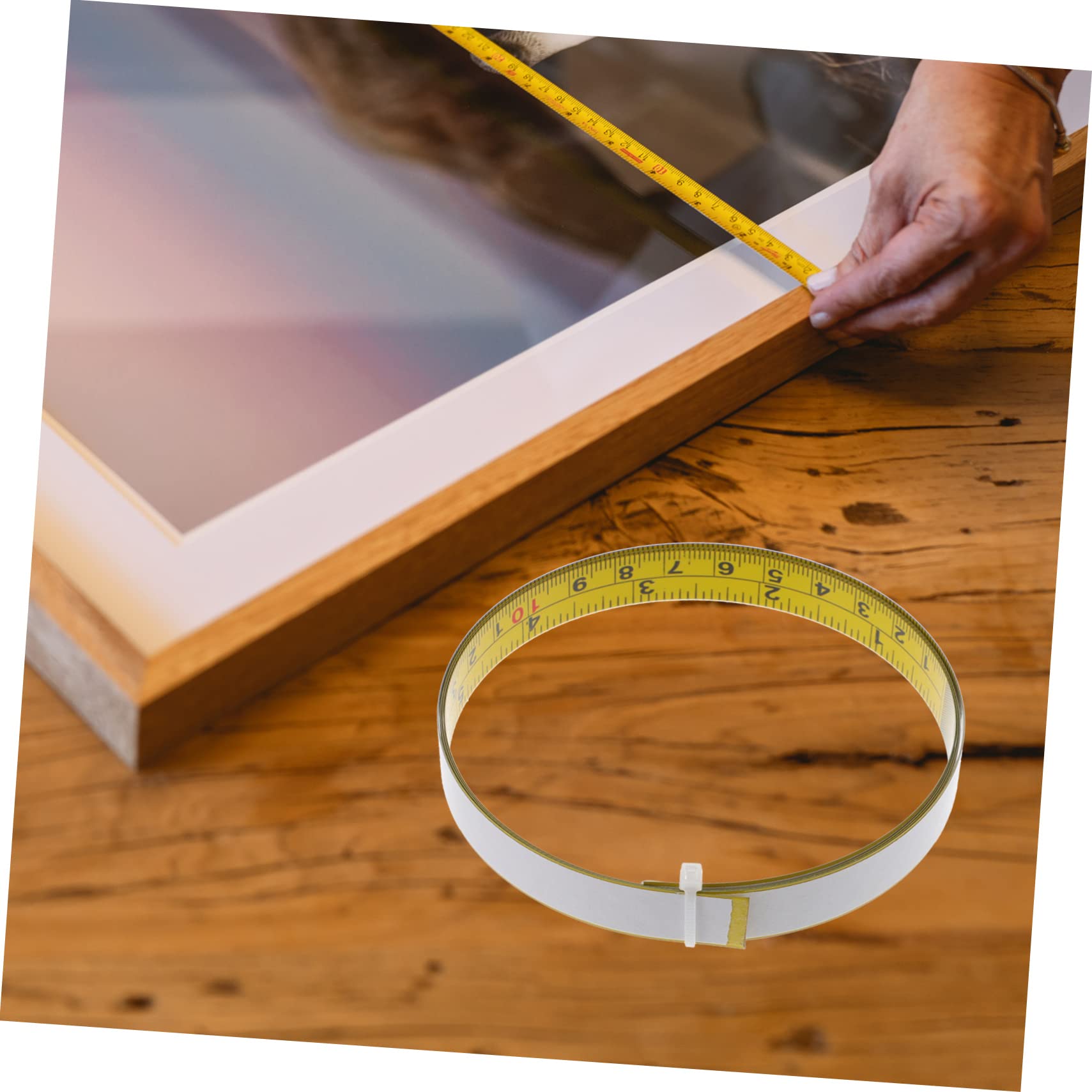 Operitacx 5 Sätze Klebeband Selbstklebendes Maßband Stahlmaßband Klebendes Stahlmessband Haftendes Messband Weiches Maßband Bandmaßnahmen Meter Messgerät Klebriges Messlineal 2 Stück * 5