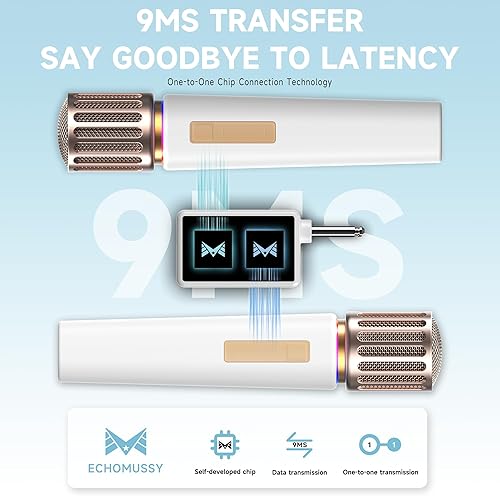 Miniatura 3 de Micrófonos inalámbricos, micrófono con conexión de chip uno a uno, luces LED controlables, duración de 40 horas, rango de 200 pies, micrófono de