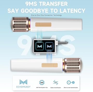 Wireless Microphones, Microphone with One-to-One Chip Connection, Controllable LED Lights, 40H Duration, 200FT Range Free Sing, Volume Control Microphone for Singing, Speech, Home Party, Youtube