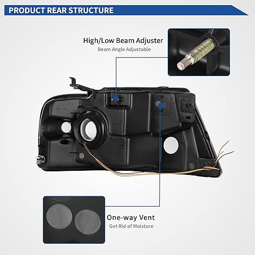 Miniatura 194 de oEdRo Faros delanteros compatibles con Ford F150 / 06-08 Lincoln Mark LT Pickup 2004, 2005, 2006, 2007, 2008, Ford F150 / 06-08 Lincoln Mark LT OE