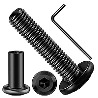 Vista 30 de Mywish M5 x 8mm 20 piezas de tornillos de cabeza plana con rosca hexagonal, pernos de acero inoxidable 304 para muebles con rosca completa, óxido