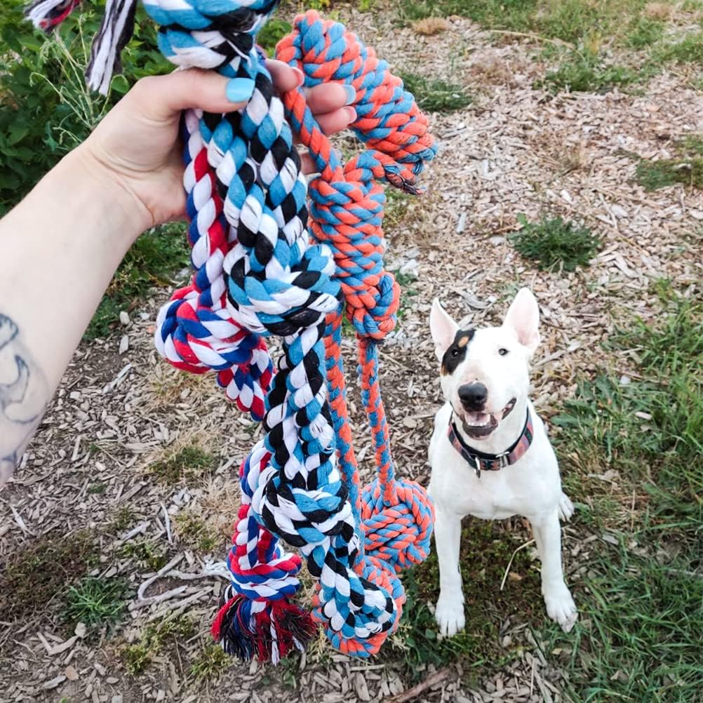 Dog Rope Toys for Medium Large Breed Dogs, 3 Pack Dog Chew Toys for Aggressive Chewers, Interactive Dog Tug of War Toys, Heavy Duty Indestructible Cotton Rope Toys, Help Teeth Cleaning