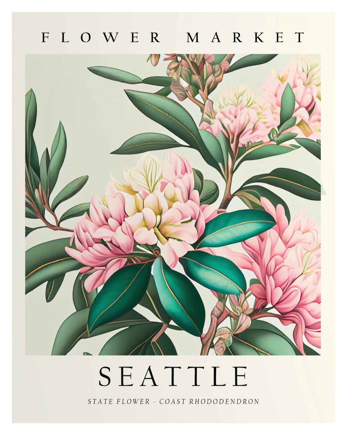 Art Mural Botanique de Prestige | Toile Marché Aux Fleurs Haute Définition Rose 50x70