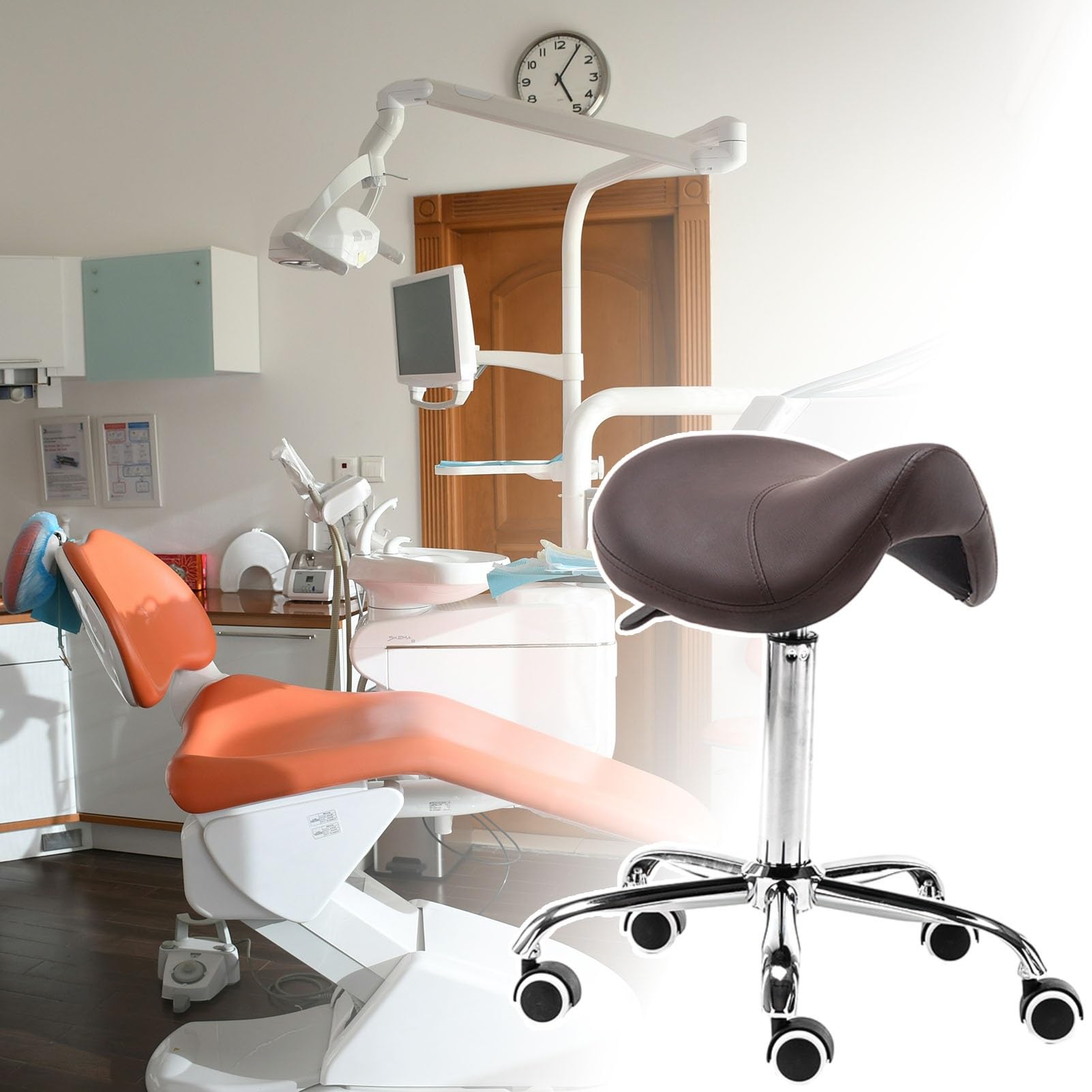 Tabouret de selle d'hygiéniste dentaire pour travailler sans douleur