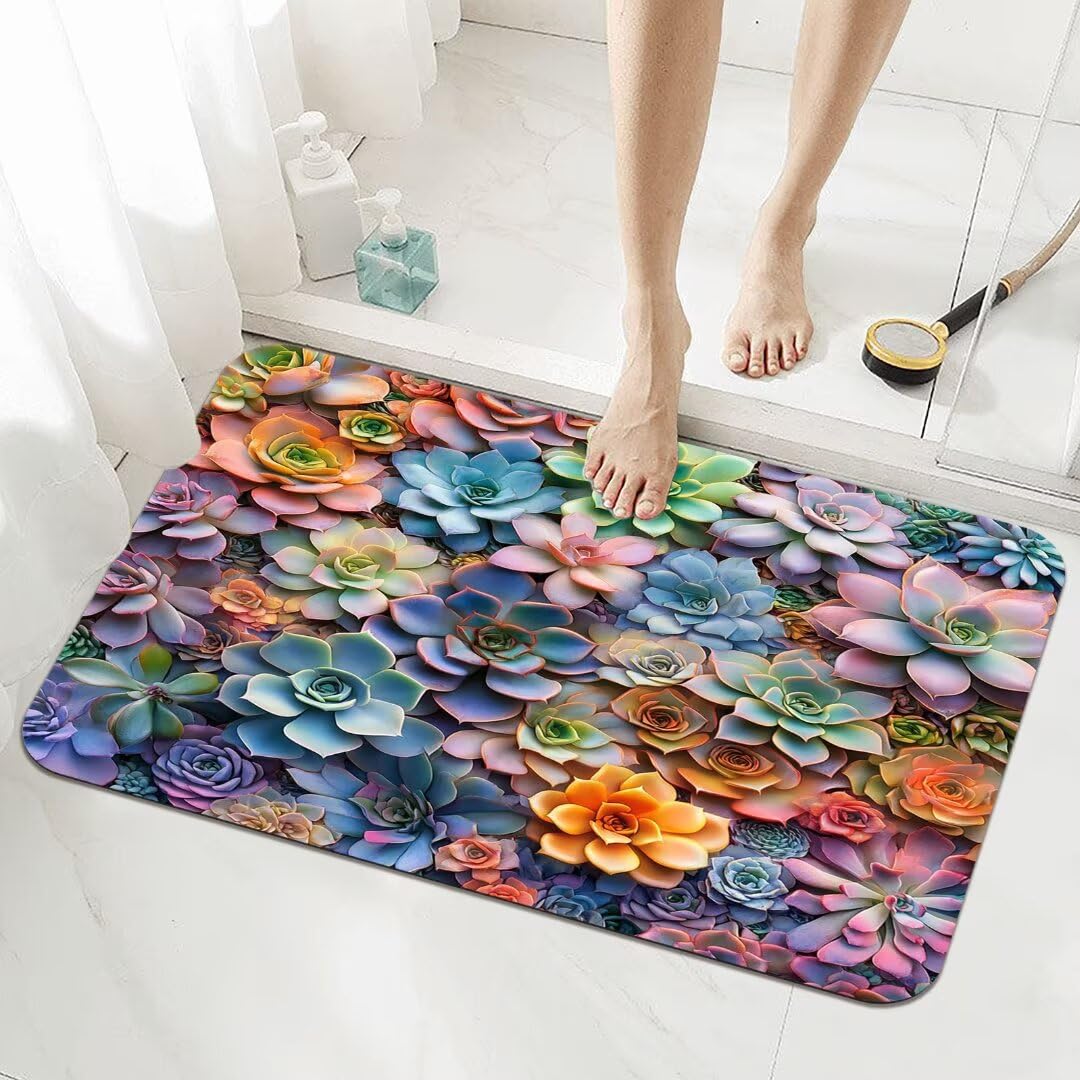 Dywanik łazienkowy, duży, szybkoschnący, 70 x 140 cm, antypoślizgowy dywanik łazienkowy, kolorowy, chłonny dywanik prysznicowy, nadaje się do prania, cienki dywanik łazienkowy, mata łazienkowa, mata
