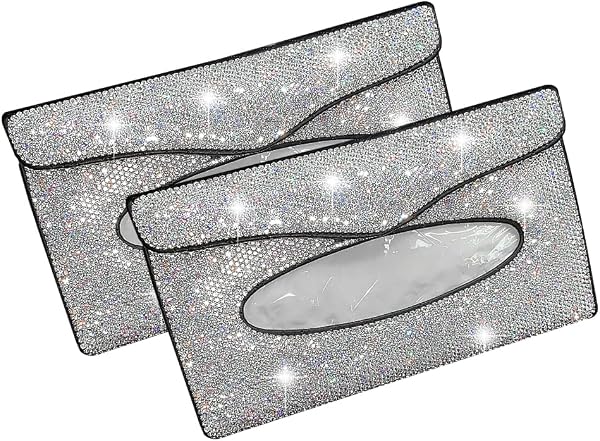 eing Car Neck Pillow Breathable Auto Head Neck Rest Cushion Bling Crystal Relax Neck Support Headrest Comfortable Soft Pillows for Travel Car Seat & Home - 2 Pack PU Leather - 2