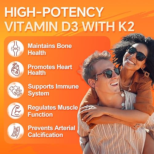 Miniatura 3 de ZEBORA Vitamina D3 K2-5000 UI (125 mcg) Vitamina D y K2 (MK-7) 100 mcg con zinc y selenio - Máxima absorción para huesos, dientes, corazón e inmune