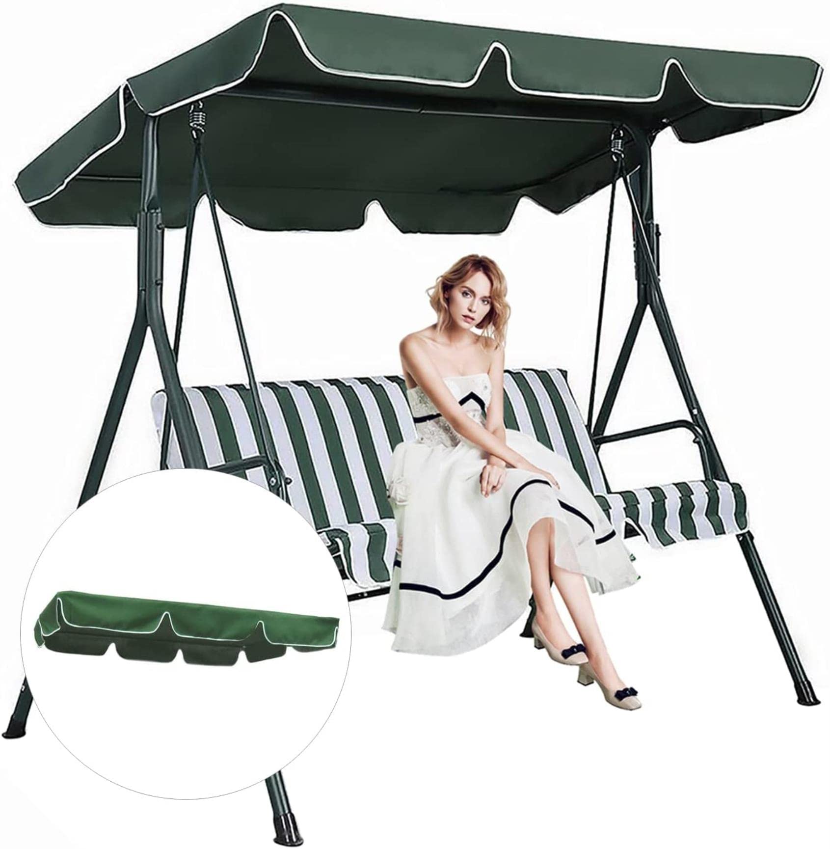 Toit de rechange pour balancelle de jardin imperméable bâche d'ombrage 3 places