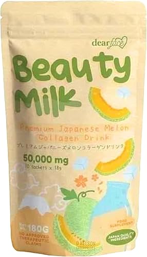 Beauty Milk - Bebida japonesa de colágeno melón, 50.000 mg de colágeno hidrolizado, 6.3 onzas (paquete de 1)