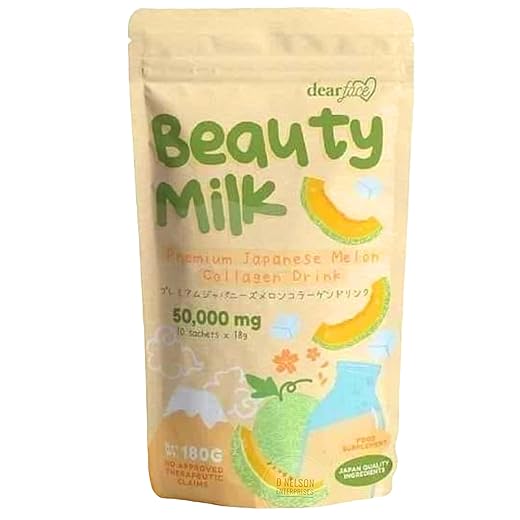 Beauty Milk Japanese Collagen MELON Drink - 50,000mg Hydrolyzed Collagen, 6.3 Ounce (Pack of 1)