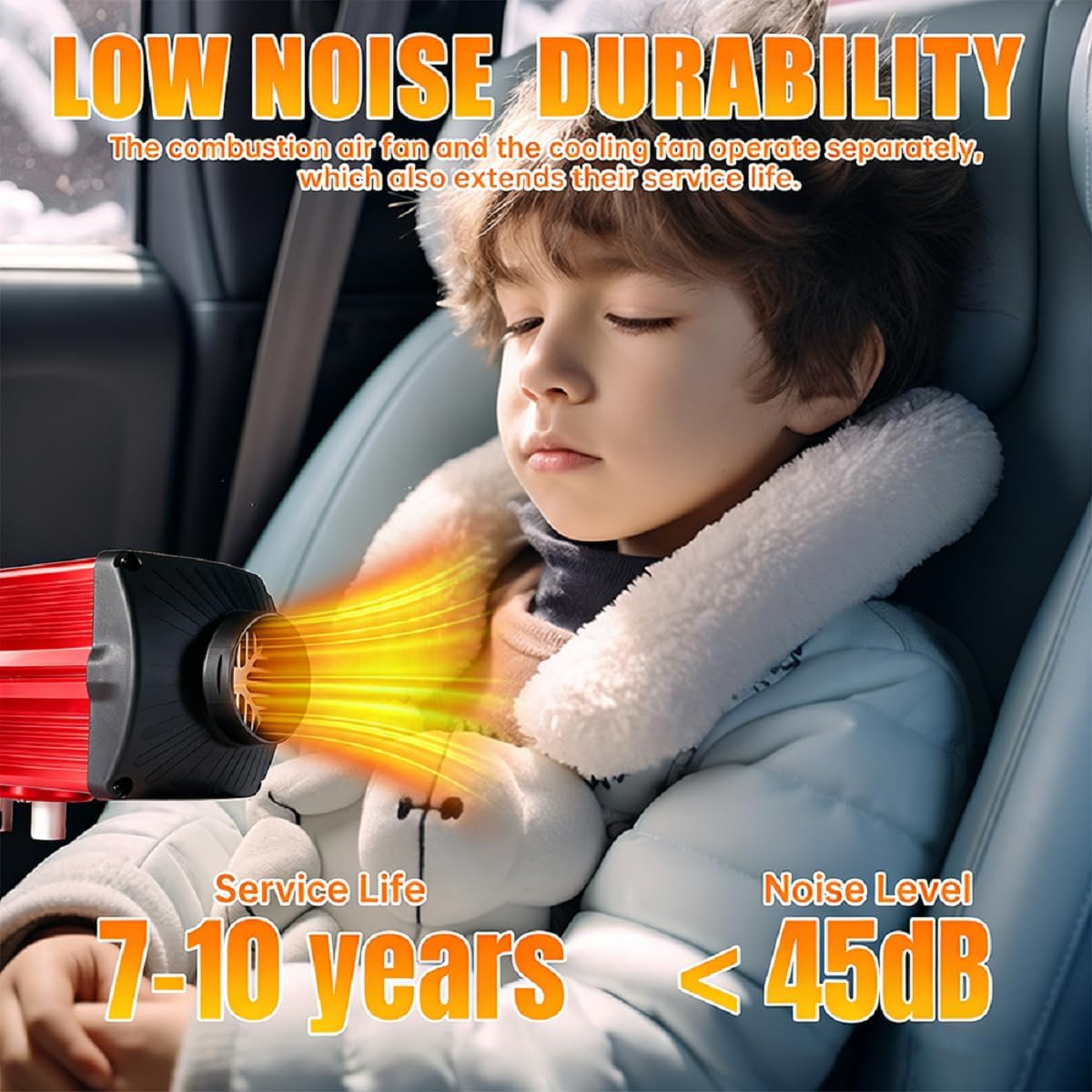 Diesel Heater 12V, 5KW Diesel Heaters with Thermostat, Dual Brushless Diesel Heater 10L/2.6Gal Fuel Tank, Diesel Parking Heater for Rvs, Trucks, Campers