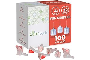 Affordable yet Effective! Care Touch Insulin Pen Needles 32G x 4mm for Enhanced Comfort