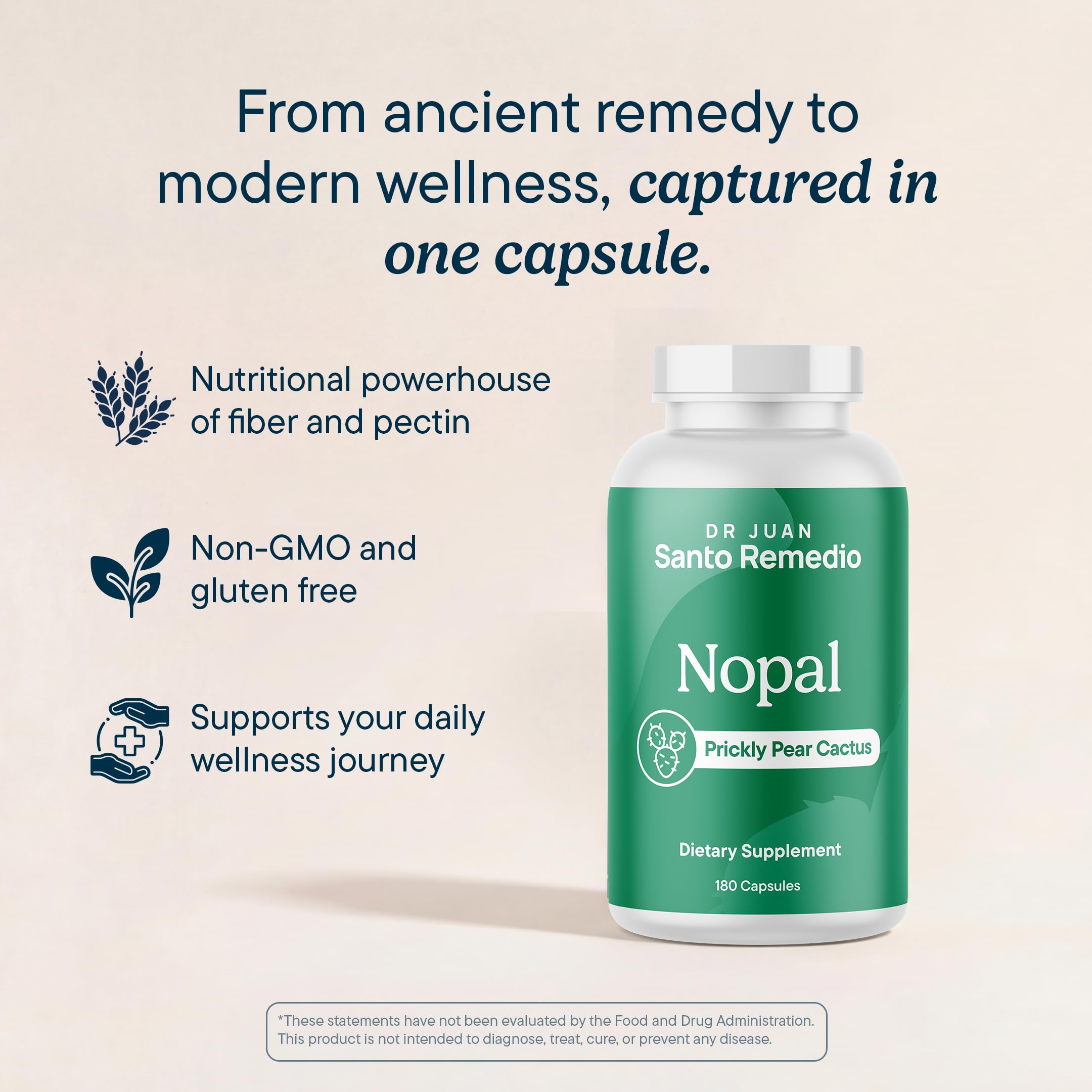 Santo Remedio Nopal, Prickly Pear Cactus Dietary Supplement - 90 Servings — Amazon image 3
