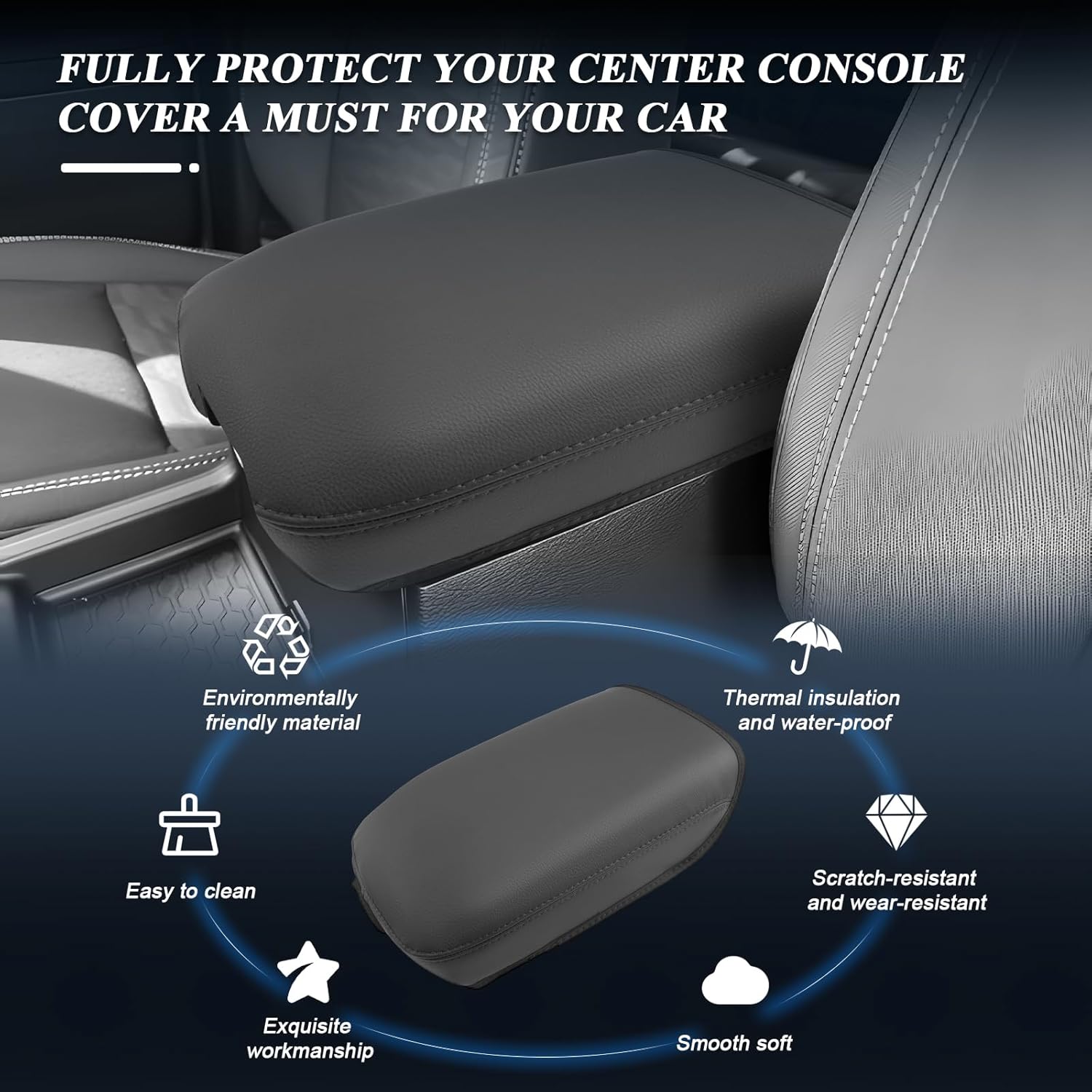 BIBIBO 2025 Frontier Center Console Cover for 2022-2025 Nissan Frontier S/SV/Pro-X/Pro-4X/SL Arm Rest Cover Nissan Frontier Interior Accessories 2025-2022 Frontier Trucks Armrest Cover (Thin-B)