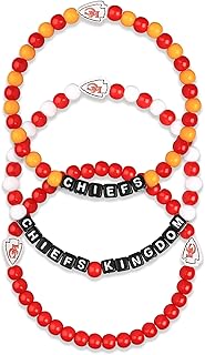 FOCO NFL unisex-adult NFL Team Logo Officially Licensed 3-Pack Beaded Friendship Bracelets