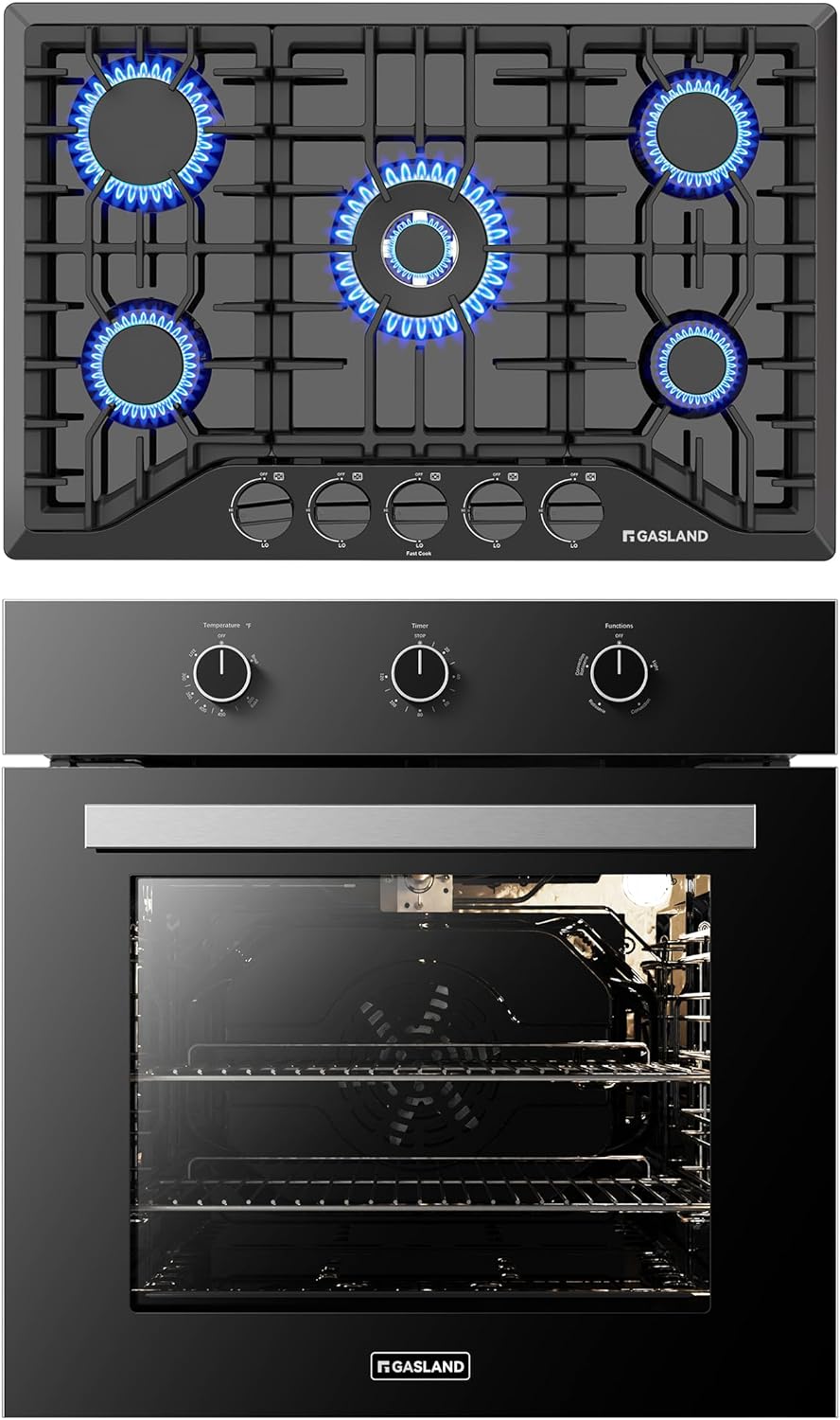 GASLAND 24 Inch Gas Wall Oven + Gas Cooktop 30 Inch