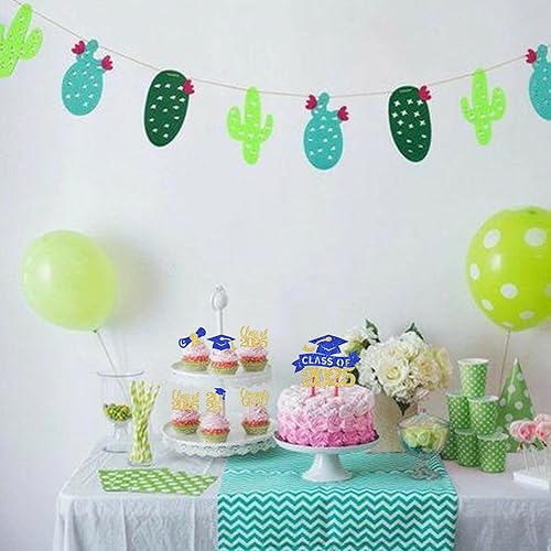 Miniatura 69 de Paquete de 24 adornos dorados para cupcakes de graduación 2025 con purpurina So Proud of You Done Diploma Graduation Cap Cupcake Picks Class of 2025