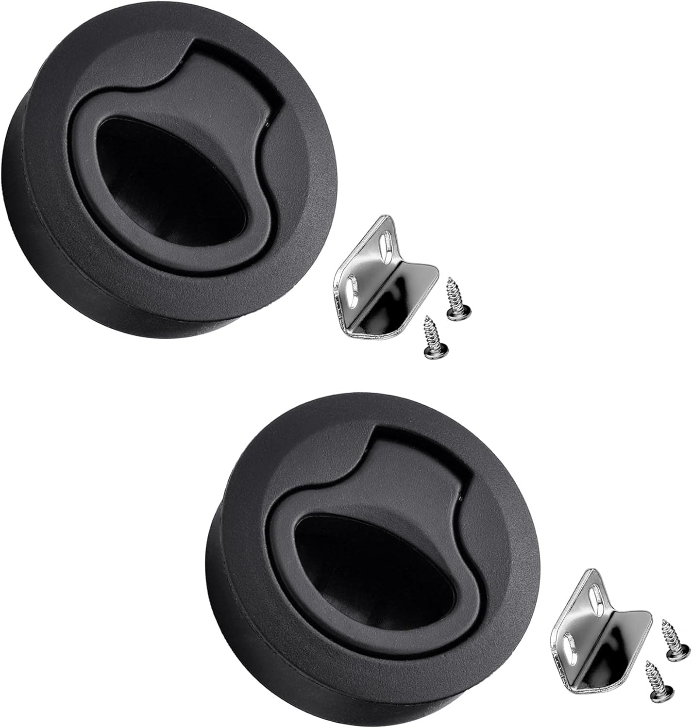 Boat Slam Latch Flush Door Pull Latch,Black Nylon Round