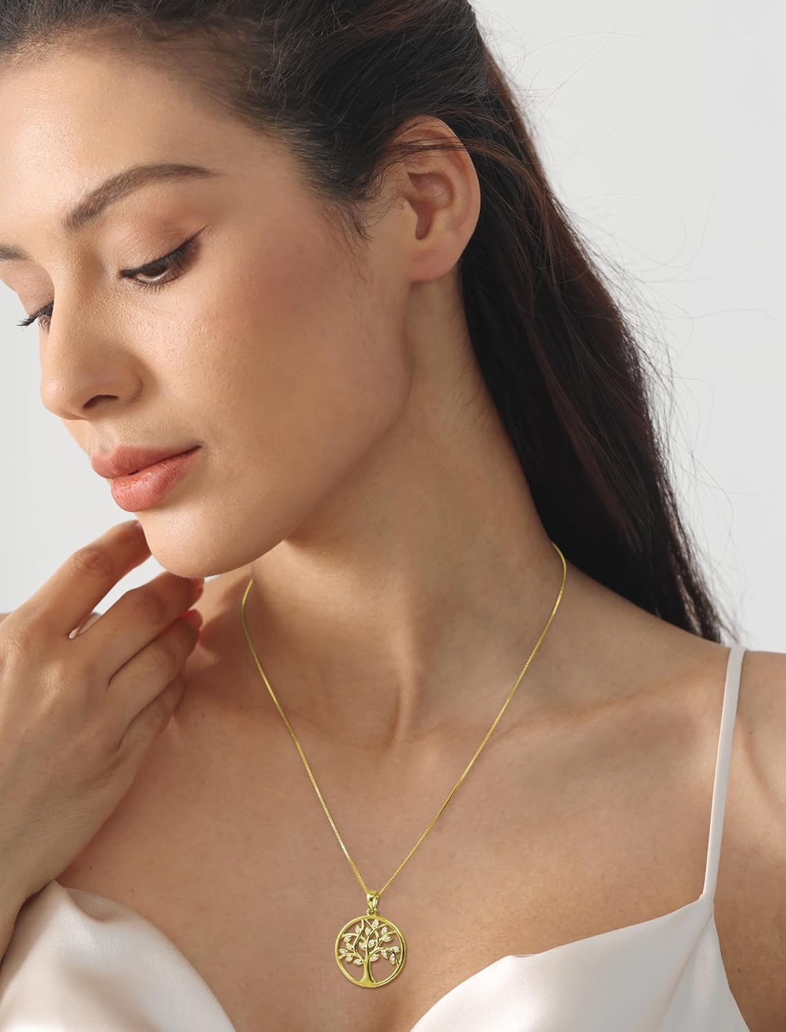 YL 925 Sterling Silver Tree of Life Necklace for Women Round Tree Pendant Birthstone Jewelry for Mom - Image 2