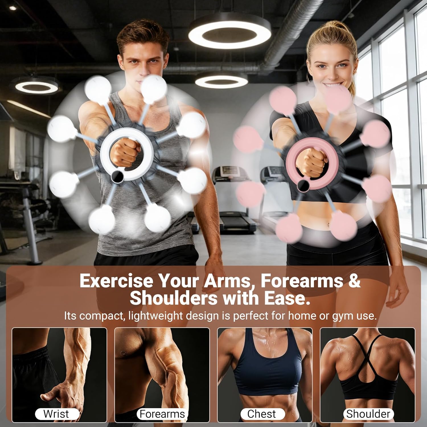 Arm Workout Equipment, 360° Shoulder Reliever Ball Swing, Upper Body Workout Equipment Rotating Arm Trainer for Forearm, Chest, Shoulder & Wrist | Home Gym Strength Equipment for Men & Women
