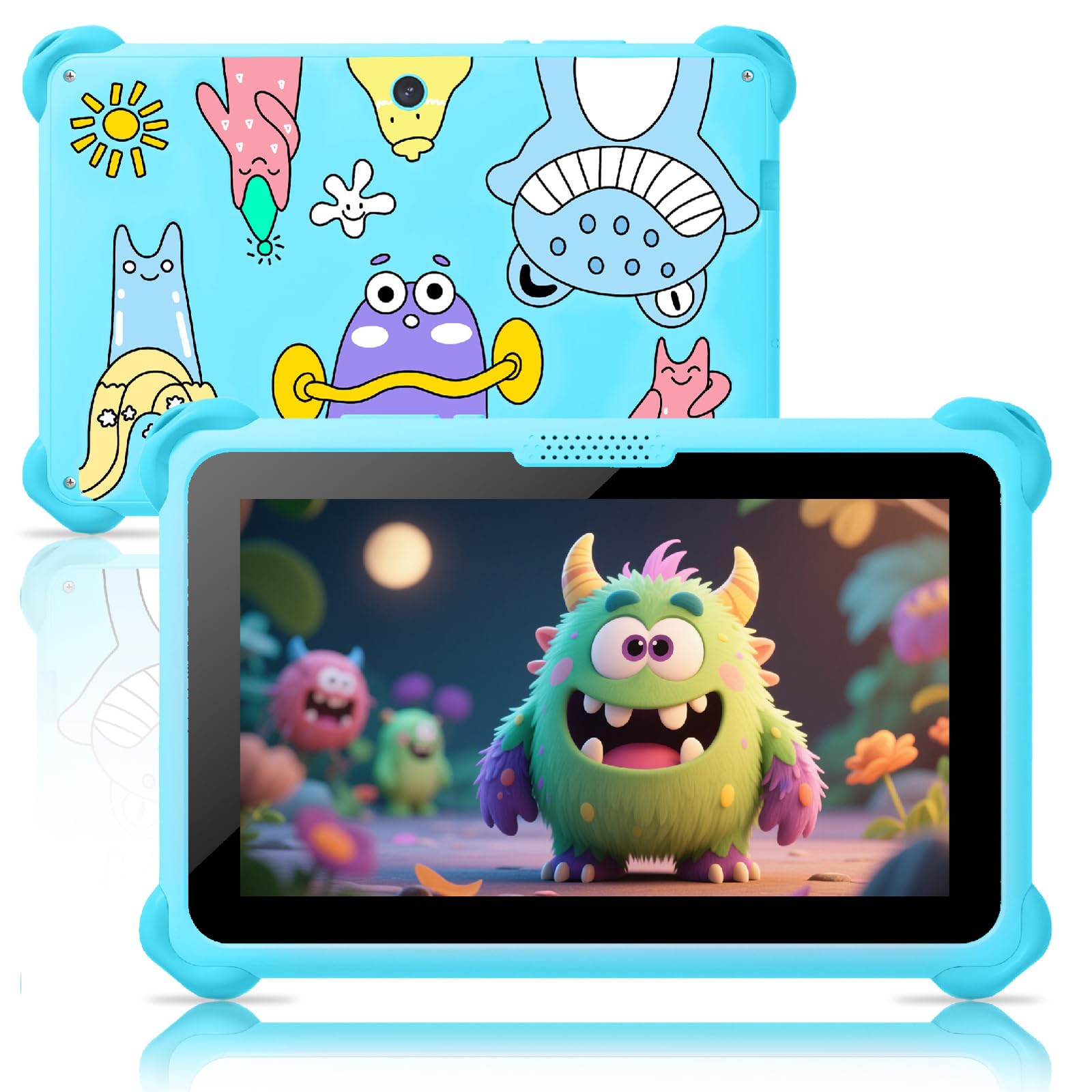 Kids Tablet 7IN Tablets for Kid 3-7, Toddler Tablets for Children with Educational Game, WIFI, Parental Control, Learning App, Shockproof Android Tablet for Toddlers Gift for Child from 3 to 12 (Blue)
