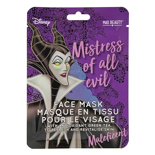 MAD Beauty - Mascarilla Facial Revitalizante Disney - Maleficent, Té Verde
