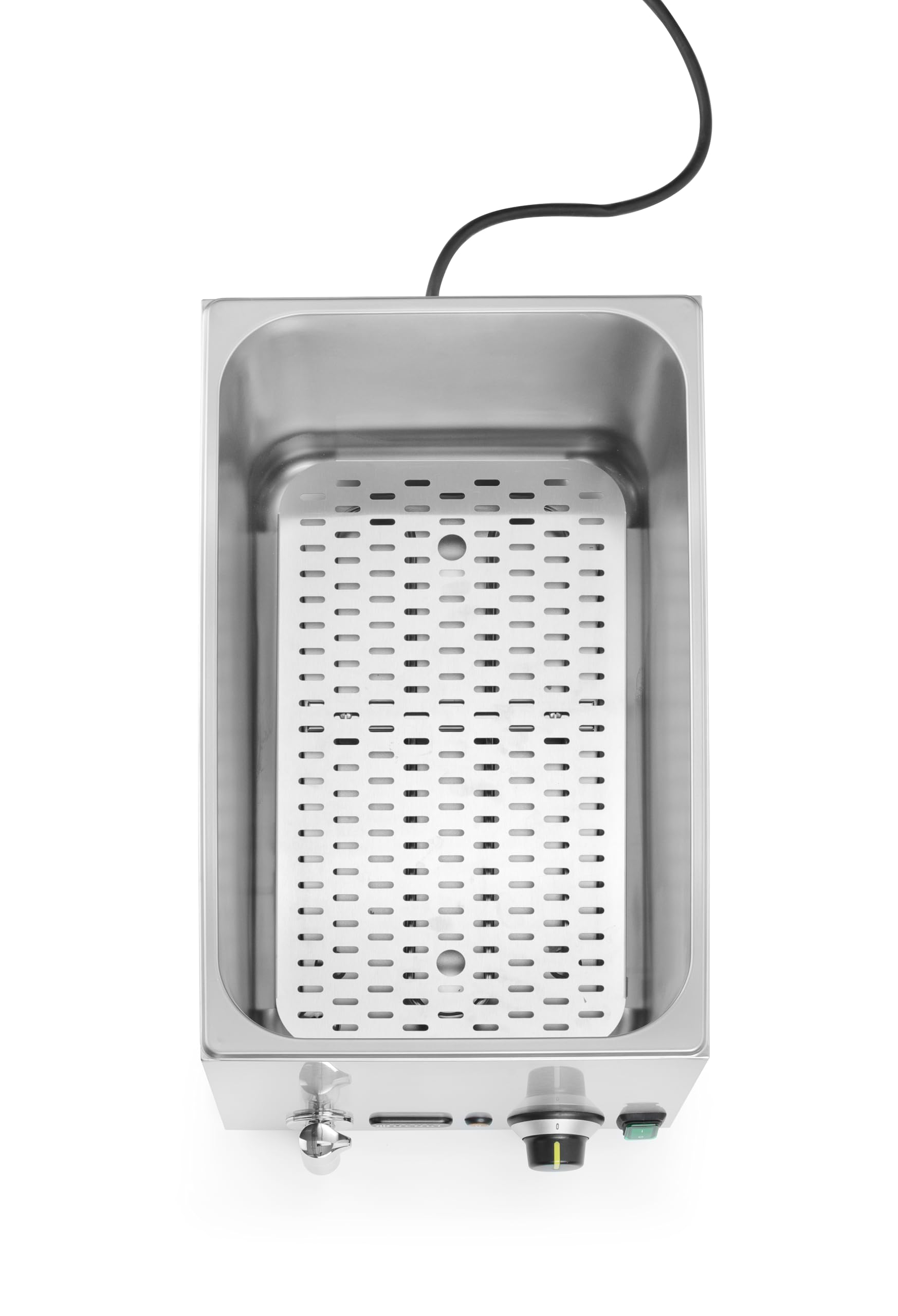 HENDI Cuocipasta Professionale 25 L con 5 Cestelli, Termostato 45–110°C, Rubinetto di Scarico con Blocco Meccanico, 230V/3500 W, 601x326x(H)279mm, Acciaio Inossidabile