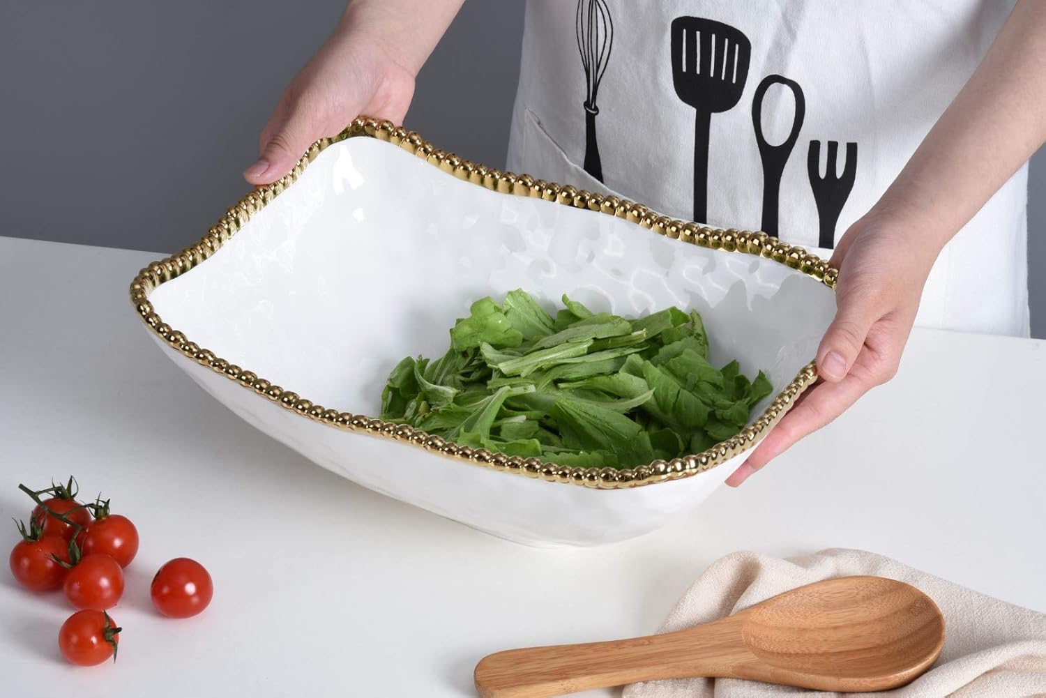 Pampa Bay Porcelain Deep Serving Bowl (Gold)