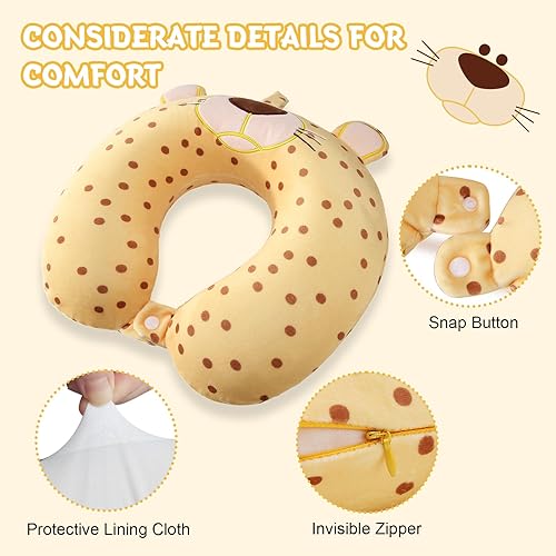 Vista 72 de Almohada de viaje para niños y adultos, bonita almohada para el cuello para viajar, almohada de espuma viscoelástica para avión, almohada para Azul