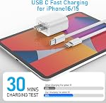USB C Charger for iPhone 17 16 15, MFI Certified 20W Type C Charger Fast Charging Block with USB C to C Cable for iPhone 17/16/15 Pro Max/15/16 Pro/15/16 Plus/Pad Pro 12.9/11/Air and More