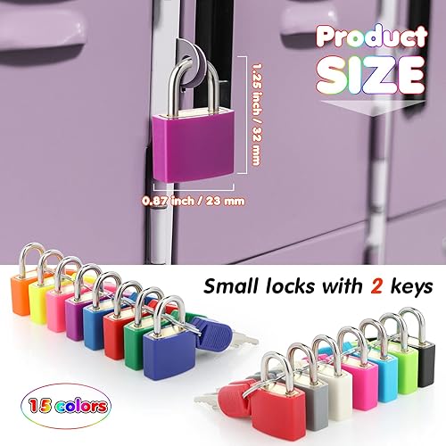 Miniatura 2 de Photect Candados de metal para maleta con llaves, candados de metal, multicolor, para equipaje pequeño, para escuela, gimnasio, aula, hogar, mochila