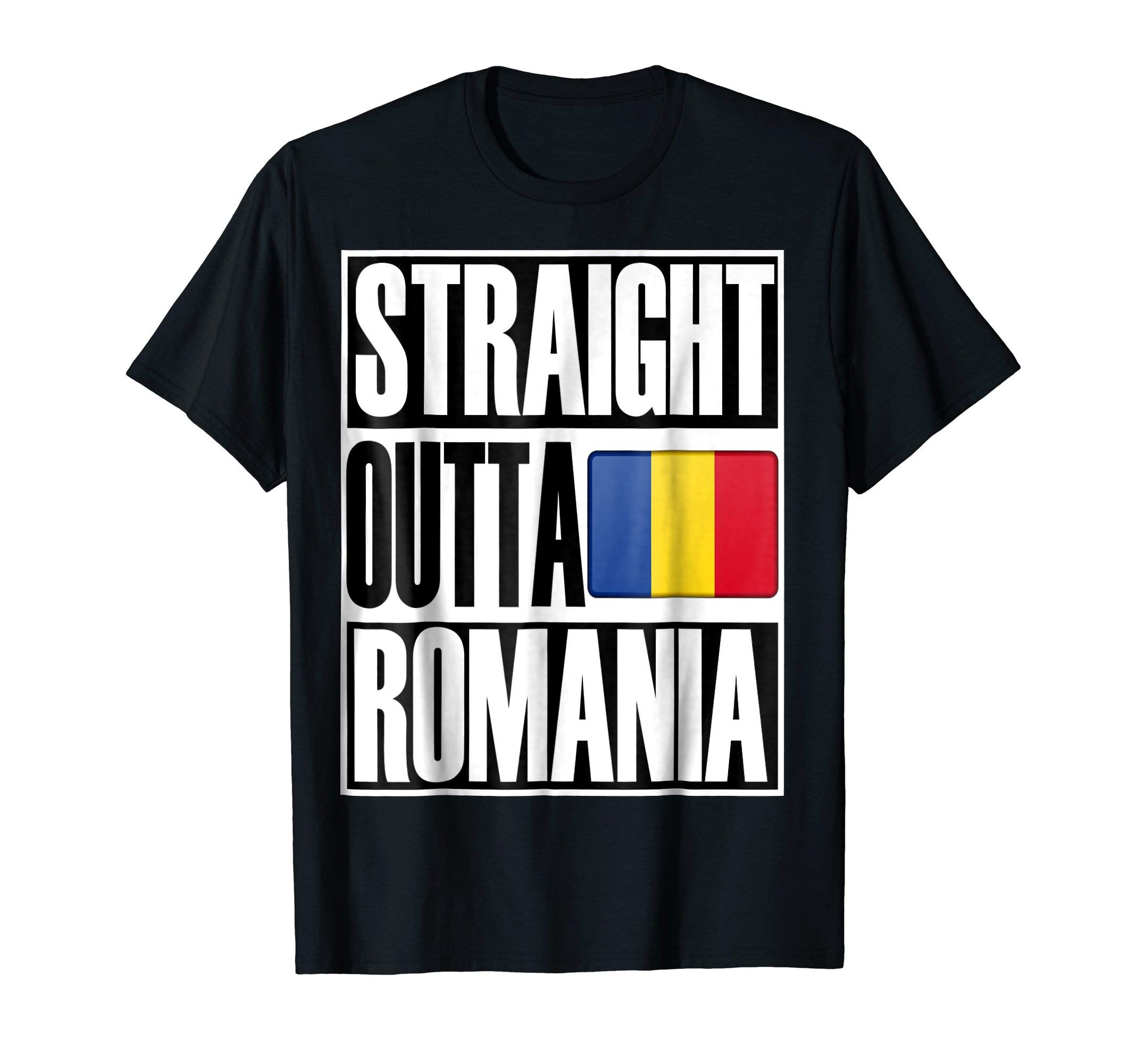 Storecastle Romania CollectionStorecastle: Straight Outta Romania Funny Gift Flag T-Shirt T-Shirt