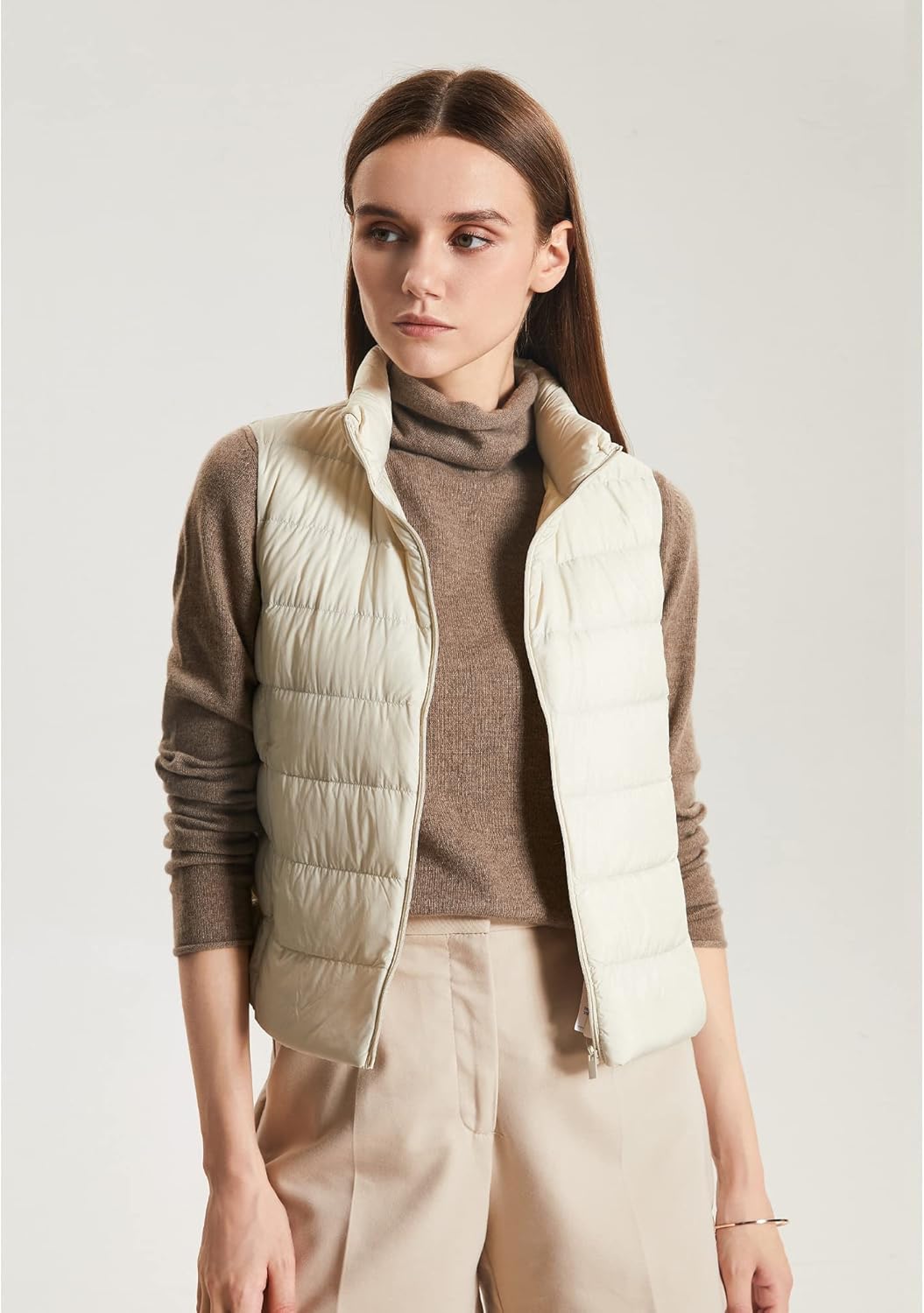 GreenMount Women's Turtleneck Sweater 100% Pure Cashmere Essential Long Sleeve Pullover Pile Collar Sweater for Women - Image 3