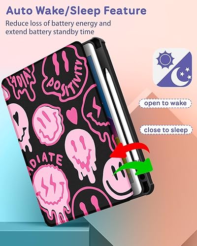 Miniatura 5 de Uppuppy Funda para iPad de 987 generación de 10.2 pulgadas con soporte para lápices, lindo soporte giratorio estético para mujeres y niñas