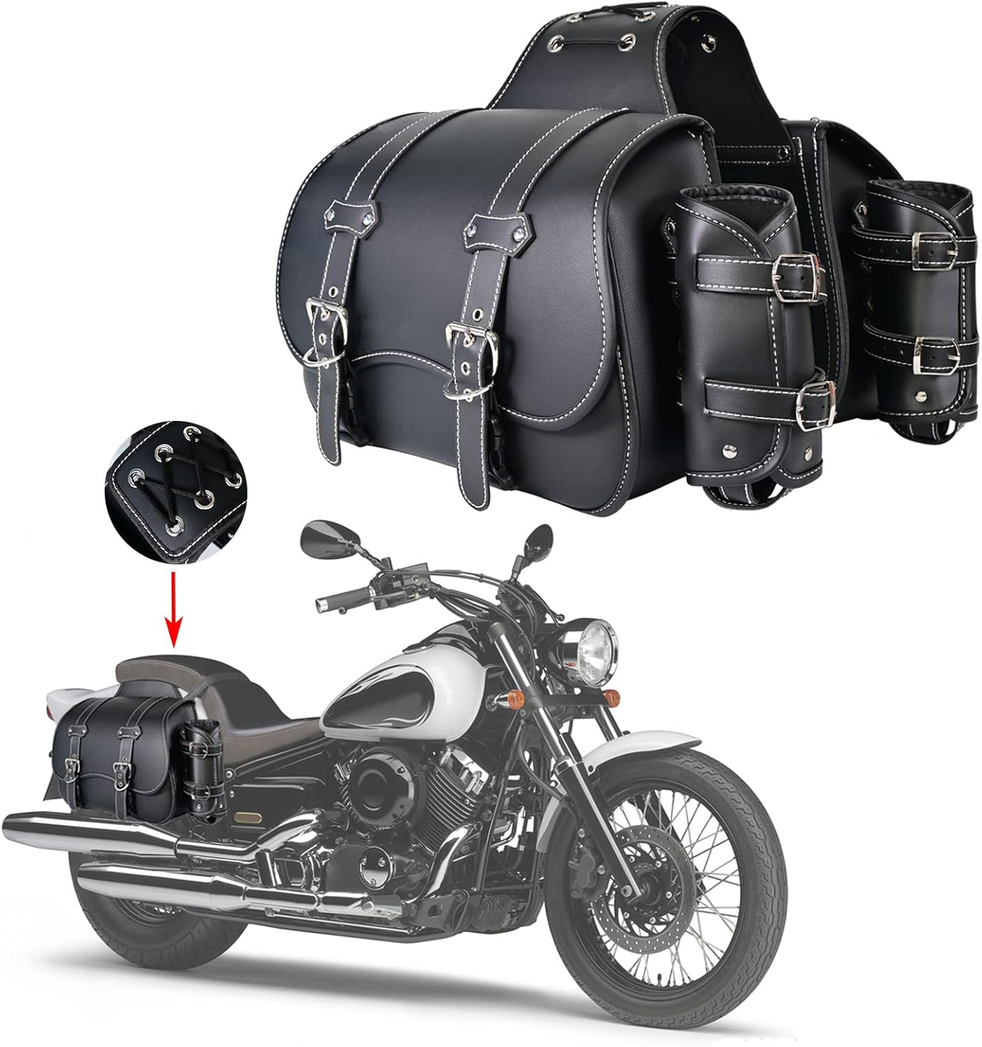 Highdensity Leather Motorcycle Saddlebags Throw Over Saddle bags