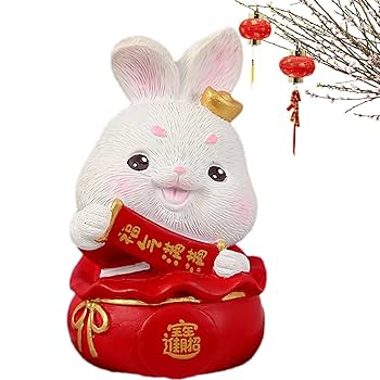 Amazon.co.jp: 中国のウサギの置物, デスクトップ レジン
