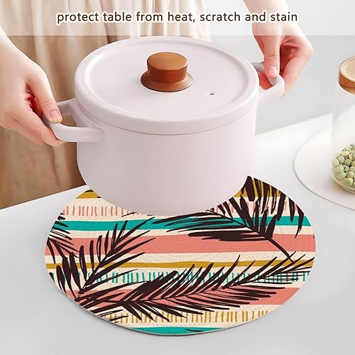 Miniatura 5 de Salvamanteles para ollas, patrón abstracto, hojas tropicales, placa caliente para platos calientes, 15 pulgadas, tejido de hilo de algodón,