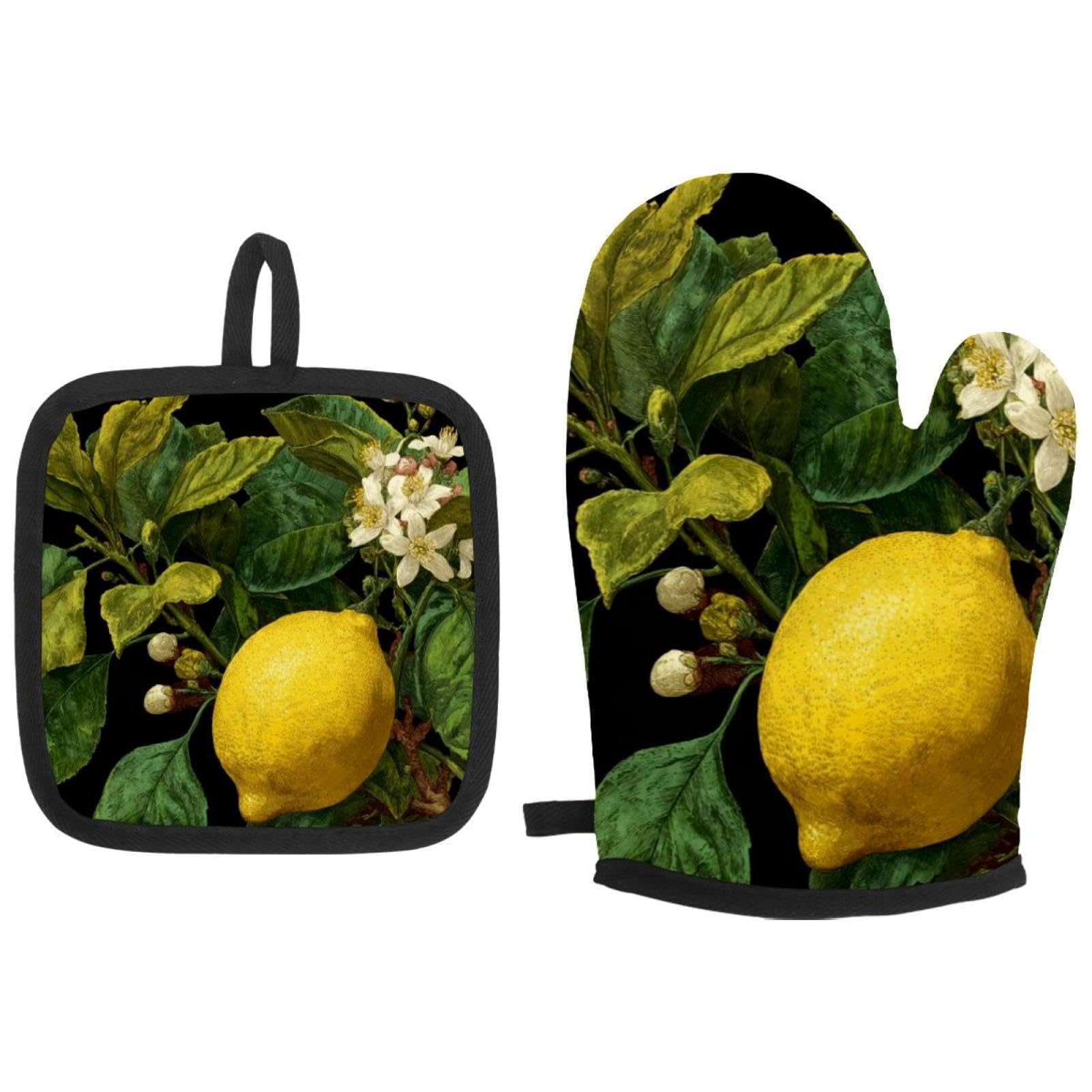 Gants de cuisine et maniques à imprimé floral en coton épais de qualité